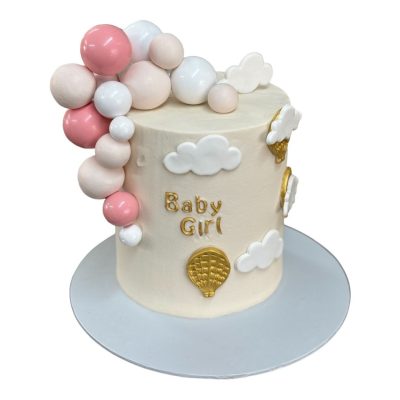 Hot Air Balloon Baby Girl Cake