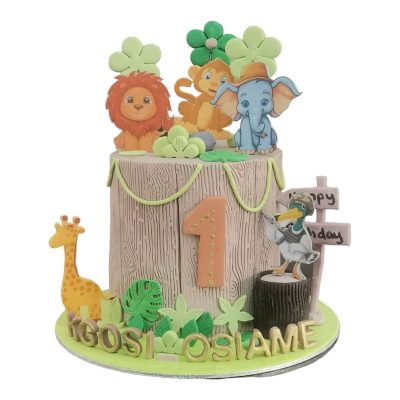 Jungle Themed Birthday Cake