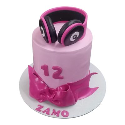 Head Phones Themed Birthday Cake