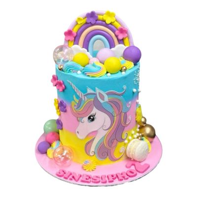 Unicorn Themed Birthday Cake