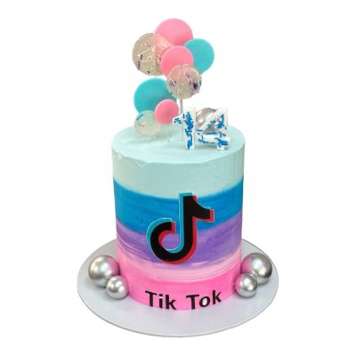 TikTok Themed Birthday Cake