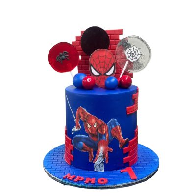 Spider Man Themed Birthday Cake